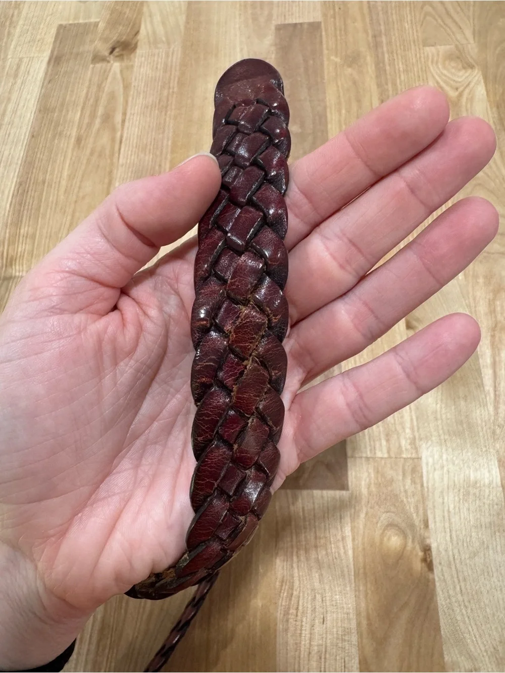 Dockers Woven Leather Braided Belt - Brown / Red